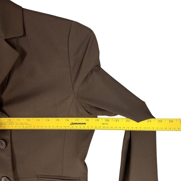 Talbots Womens 6 Chocolate Brown 87% Wool 3 Button Tailored Blazer Career Jacket - Picture 9 of 14